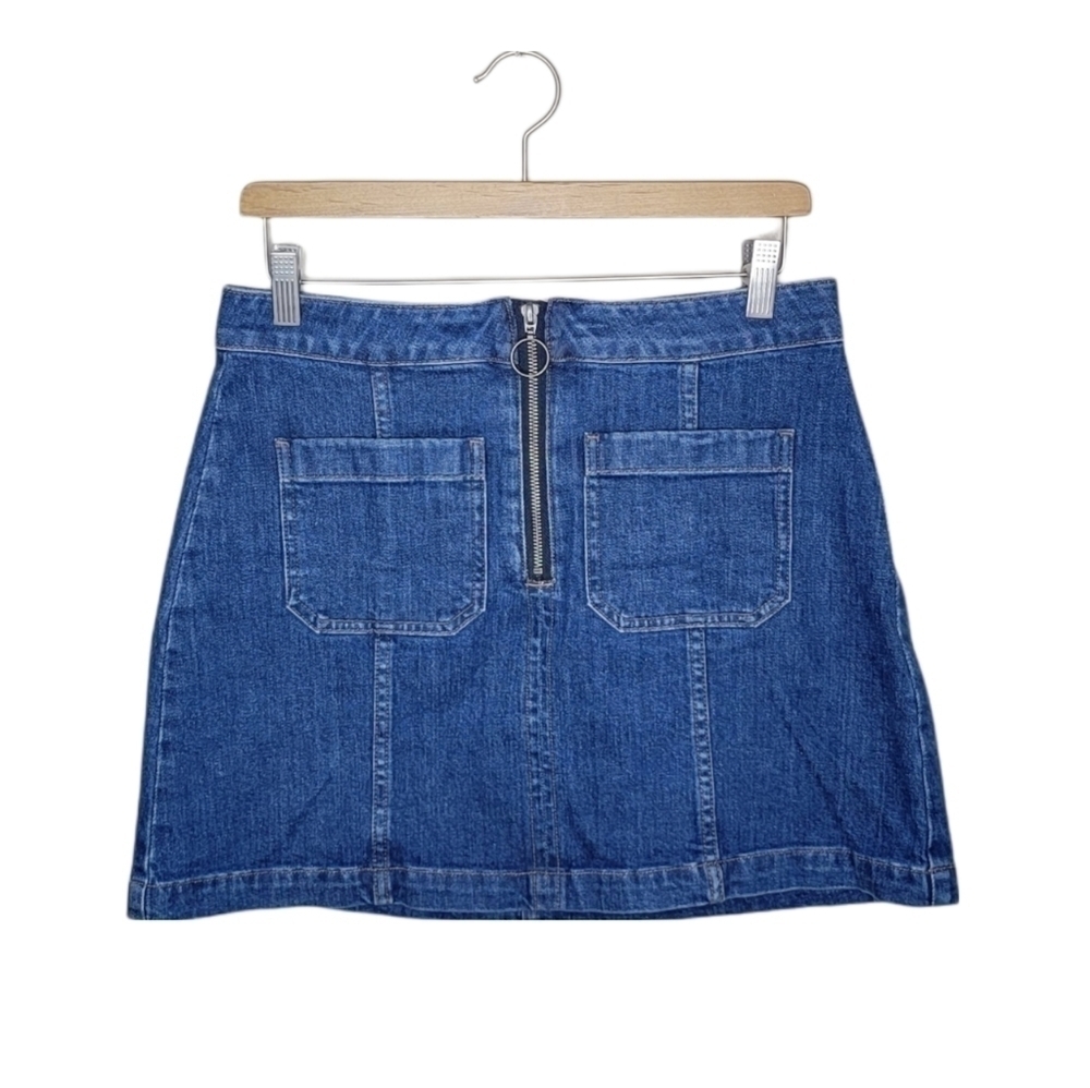 Madewell | Denim Front Pocket Ring Zipper Mini Skirt Size 6/28